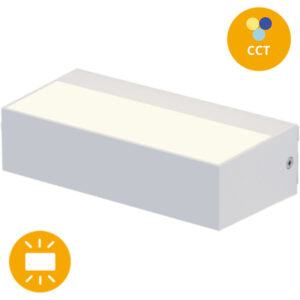 Aplique Parede 9w CCT 3000K/4000K/6500K 610-710lm Branco IP65 Luz P Cima e Para Baixo 171x46x83 ABS+Vidro