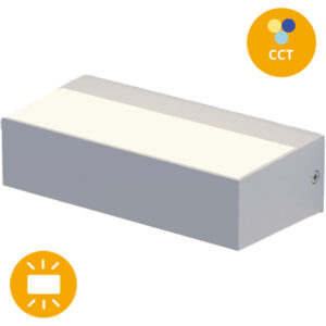 Aplique Parede 9w CCT 3000K/4000K/6500K 610-710lm Cinzento IP65 Luz P Cima e Para Baixo 171x46x83 ABS+Vidro