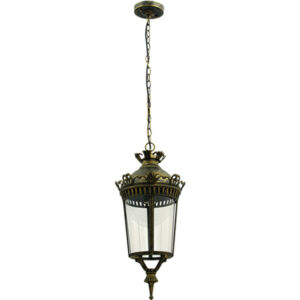 Suspensão 1xE27 Preto IP44 Ø240x1Metro(Reg) Alumínio + Vidro